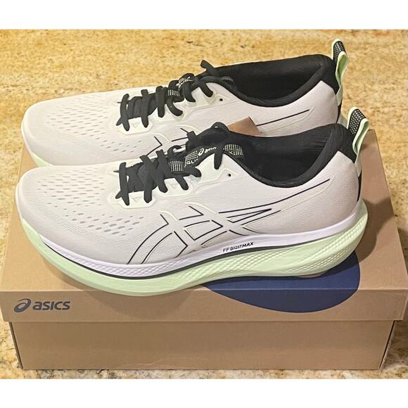 NIB/NWT Mens Asics Glideride Max Running Shoes 1011B891 Birch/Black Size 12